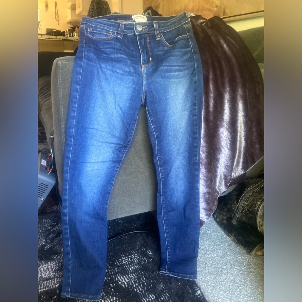 $265 L'AGENCE Marguerite Skinny Jeans Dark Wash Marino Blue 26 high rise